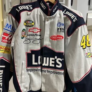Men's Navy/Gray Jimmy Johnson Nascar 48 jacket  Size M.  like NEW condition!